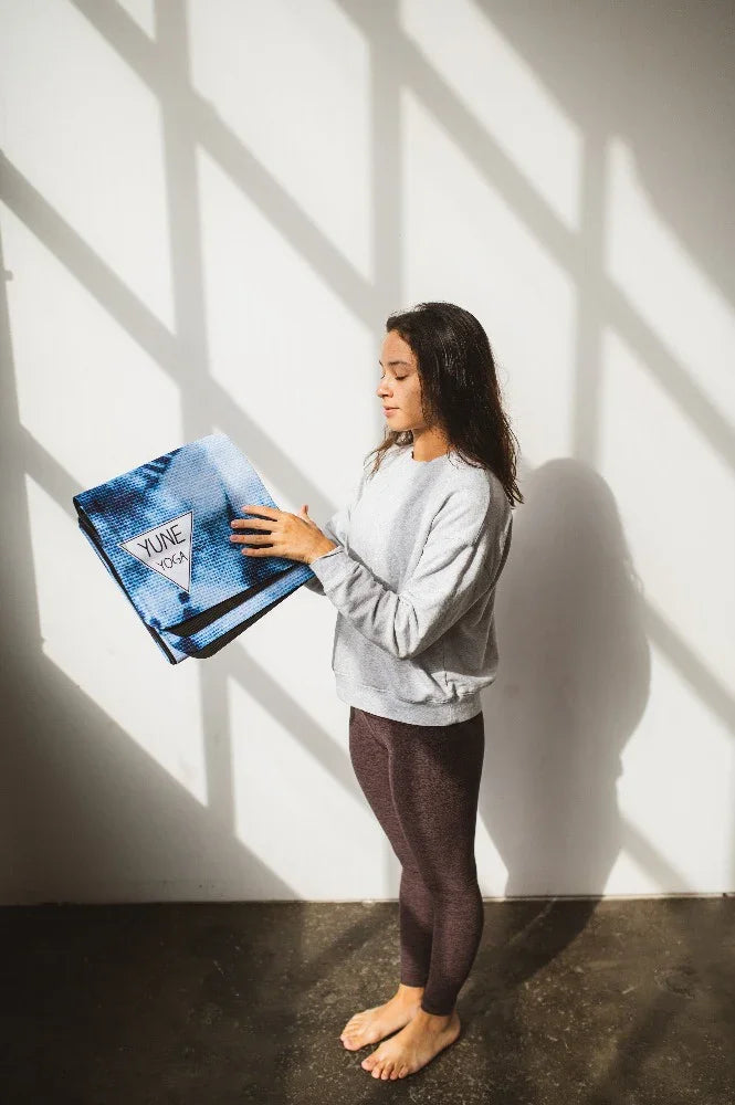 Foldable Yoga Mat Suede Top – Ataraxy | Lightweight, Travel-Friendly, Eco Yoga Mat by Yune Yoga